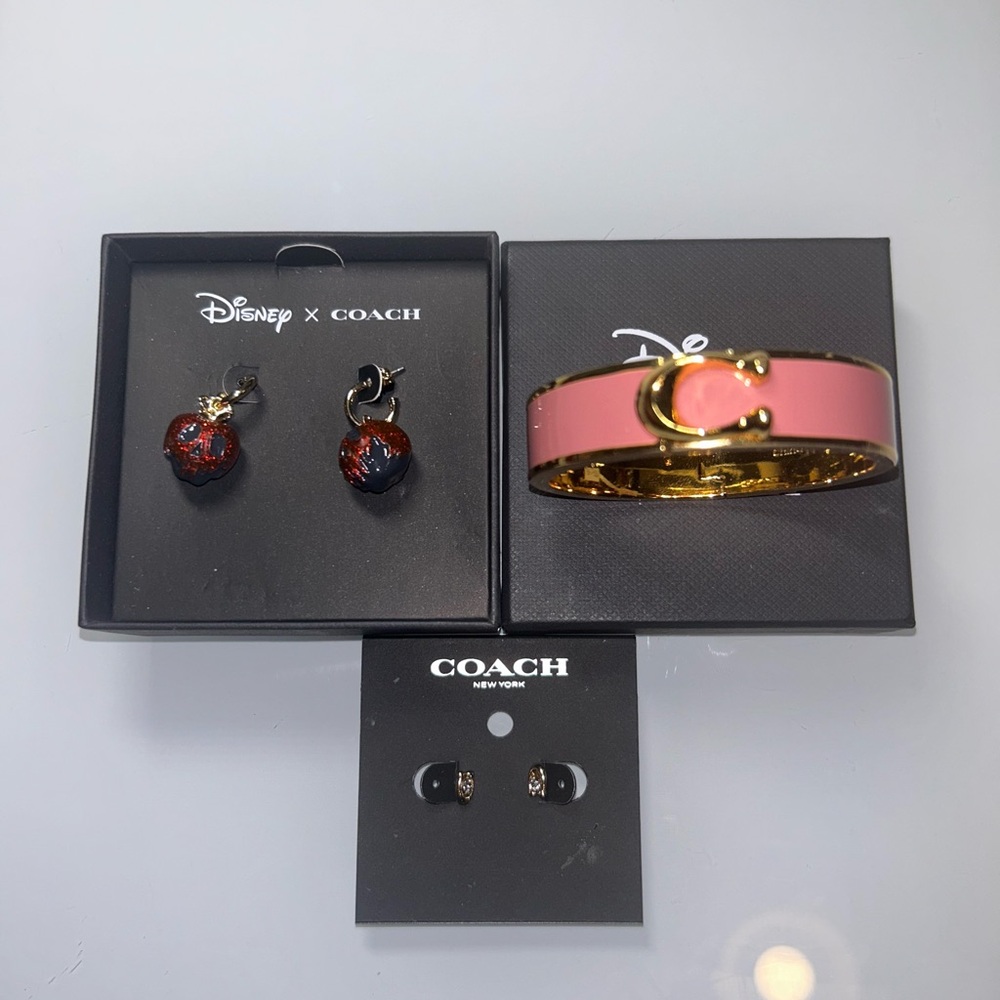 Coach Pink Enamel Cuff Bracelet with Gold-Tone 'C' Accent - Picture 9 of 12